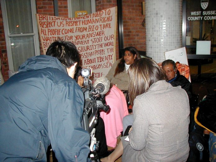 The world’s media is starting to take a much greater interest in the struggle of the Diego Garcia Islanders to return to their homeland – picture above shows South Korean television interviewing HENGRIDE PERMAL