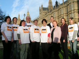 Mental Health Alliance lobbyists outside parliament on Tuesday