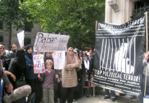 Demonstration in London against the extradition of Babar Ahmad to the US