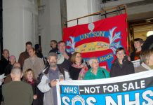 Lobby of Waltham Forest council meeting last month to win support for the campaign against the closure of Whipps X Hospital A&E