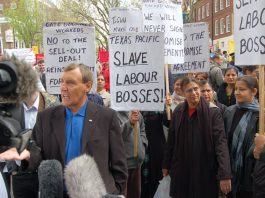 TRANSITIONAL PROGRAMME OUR GUIDE FOR TODAY – Part two: Defence of the NHS, jobs and pensions a life or death matter for the working class TGWU leader TONY WOODLEY at the May 1st demonstration surrounded by Gate Gourmet locked-out workers whose struggle he betrayed