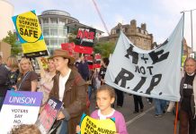 Marchers on the 5,000-strong Nottingham demonstration against NHS cuts determined to keep their A&E services