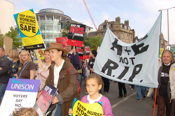 Marchers on the 5,000-strong Nottingham demonstration against NHS cuts determined to keep their A&E services