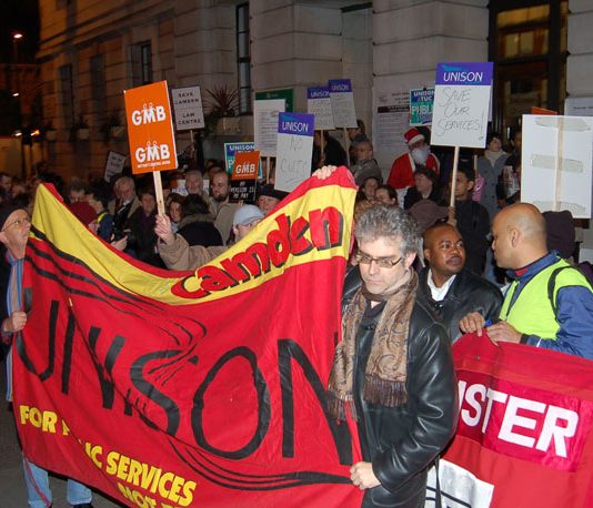 A section of last Wednesday night’s over 300-strong lobby of Camden council