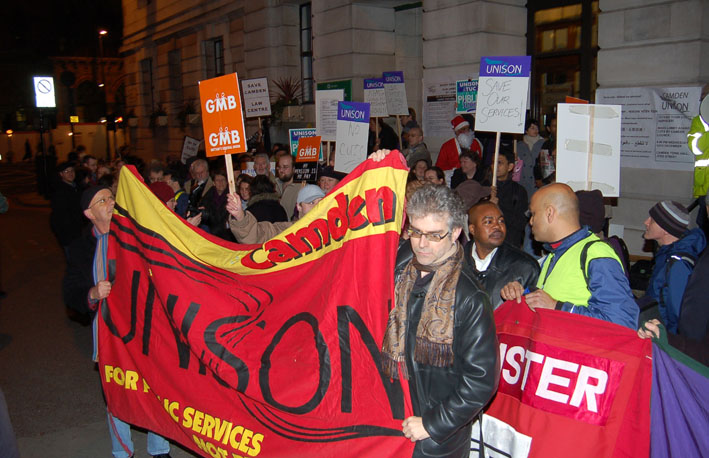 A section of last Wednesday night’s over 300-strong lobby of Camden council