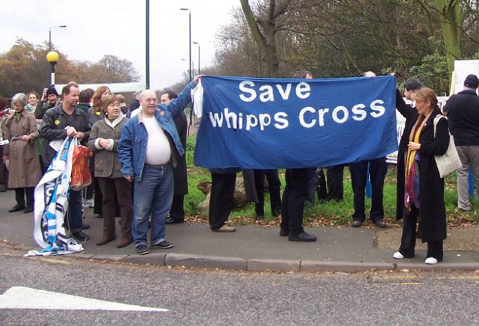 A midday vigil at Whipps Cross Hospital yesterday  campaigning against all cuts and closures in the NHS