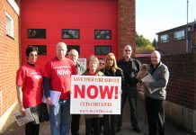 Campaigners outside Radlett fire station determined to prevent its closure