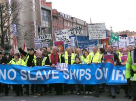 100,000-strong demonstration through Dublin on December 12 2005 in support of the Irish Ferries workers’ occupation