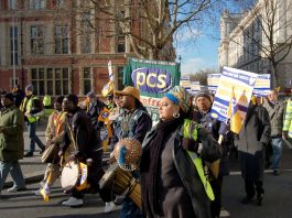 Wednesday’s 1,000-strong demonstration marching past Parliament Square, central London