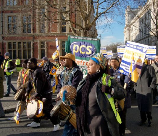 Wednesday’s 1,000-strong demonstration marching past Parliament Square, central London