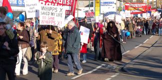 A section of the 2,000-strong march on February 3rd to keep open Whipps Cross Hospital