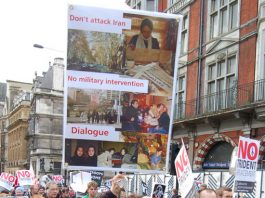 Clear message from one of the 100,000 marchers in London on February 24 demanding no attack on Iran
