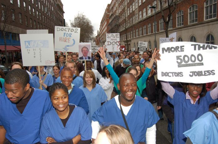 Thousands of newly qualified doctors cannot find work as the government forces NHS hospitals to make cuts or close