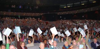 Delegates voting during the NUT conference in Harrogate at the weekend