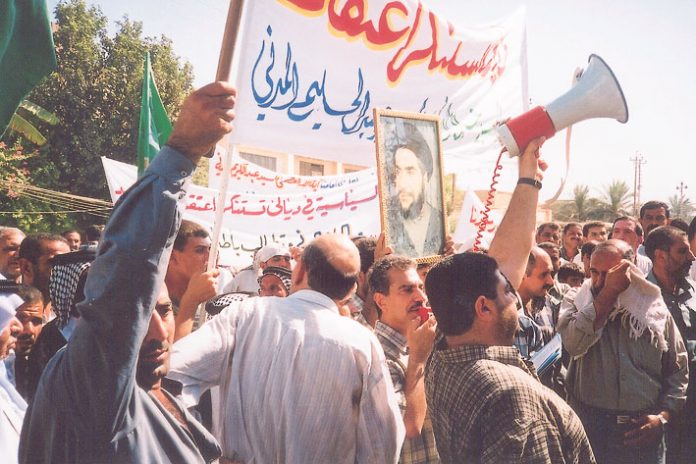 Supporters of al-Sadr demonstrate in Baghdad