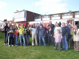 National Union of Teachers senior vice-president Bill Greenshields among this group of Wembley Park anti-academy occupiers and supporters at their fun day on Saturday