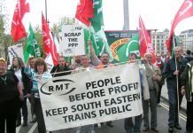 ‘Rail Against Privatisation’ demonstration in London in April 2005