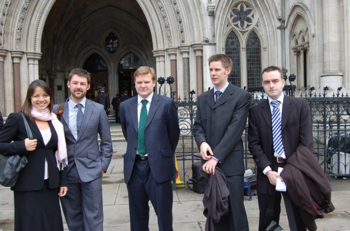 Junior doctors from Remedy UK outside the High Court yesterday before the start of their judicial review over ‘MTAS’