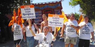 GMB Remploy workers contingent on the Tolpuddle Martyrs anniversary march on July 16th last year