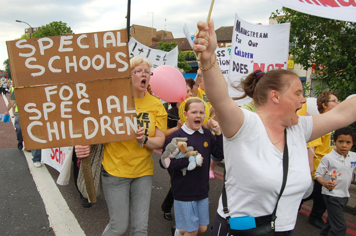 More than 500 people joined the march through Lewisham against education cuts and privatisation