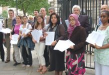 ESOL lecturers and students presented a 15,000-signature petition to Downing Street yesterday
