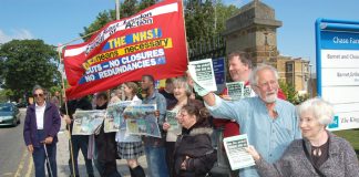 North East London Council of Action picket to defend Chase Farm Hospital on Tuesday lunchtime