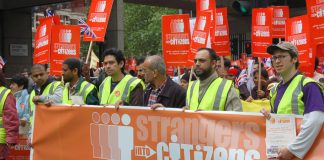 Marchers on May 6th demanding British citizenship for all migrant workers