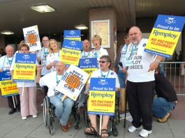Remploy trade unionists lobby last year’s TUC Congress to demand their support in keeping open Remploy factories