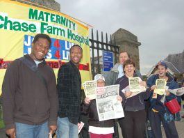 Youth and hospital workers joined the lively picket demanding action to stop the A&E, maternity and paediatrics closures