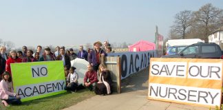 Campaigners occupying the site of a proposed academy in Wembley Park have already forced the withdrawal of one sponsor