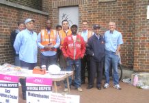 CWU Pickets at the Wood Green delivery office last Friday