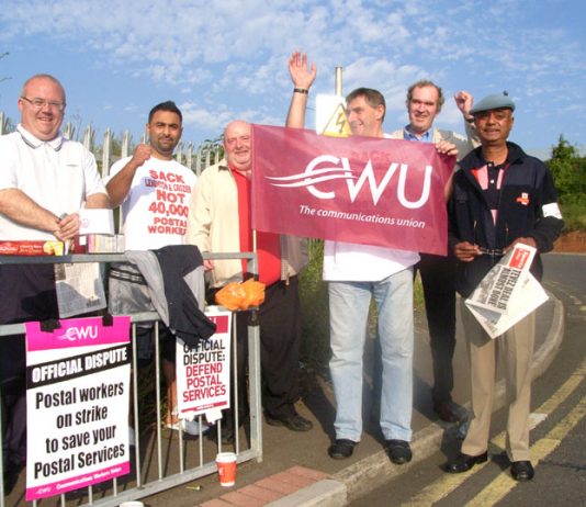 ‘One hundred per cent solid’ said pickets at the Princess Royal Distribution Centre in Willesden yesterday morning