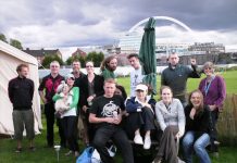 Teachers and supporters occupying the Wembley Park sports field to prevent the building of an academy school on the site