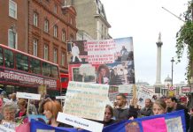 The United Families and Friends Campaign marching to Downing Street last October to protest over deaths in police and prison custody, including Adam Rickwood and Gareth Myatt