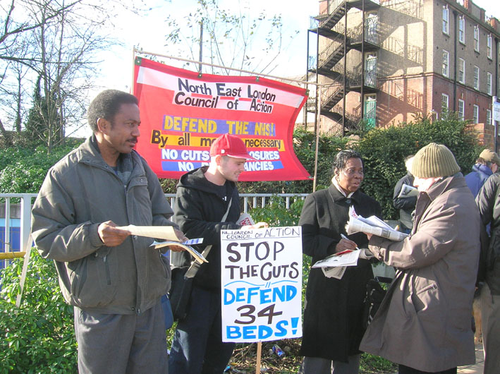 North East London Council of Action picket of the North Middlesex hospital against bed closures