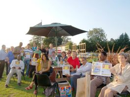 Teachers at their final barbecue on Friday before being told they must leave their tents at Wembley Park Sports Ground