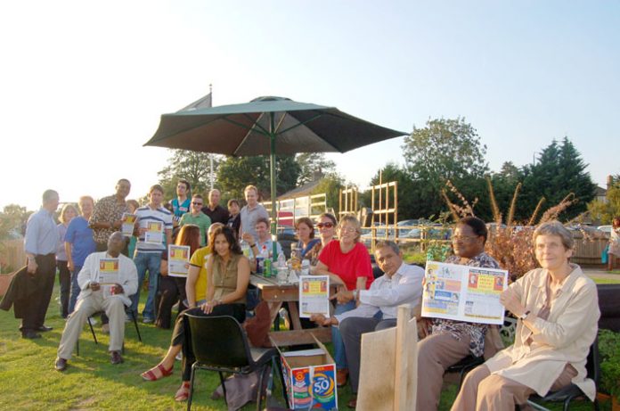 Teachers at their final barbecue on Friday before being told they must leave their tents at Wembley Park Sports Ground