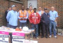 Confident CWU pickets at the Wood Green Delivery Office on July 13th