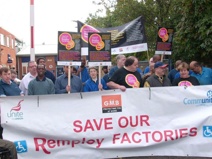 Remploy workers and supporters campaigning in Brixton yesterday