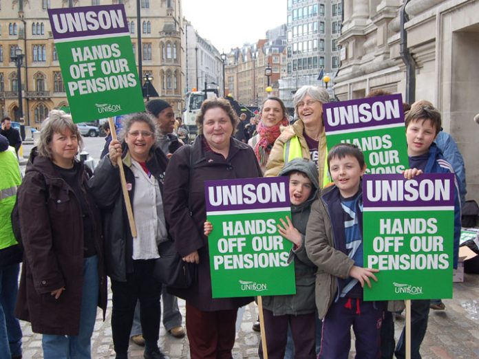 UNISON members taking strike action to defend their terms and conditions of service