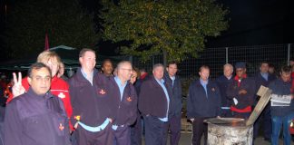 The picket line at East London Mail Centre during this month’s unofficial strike over Royal Mail’s imposition of new starting times