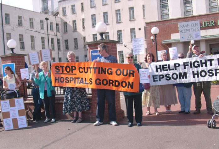 Protest on July 9th against the threat to close departments at the St Helier and Epsom Hospitals
