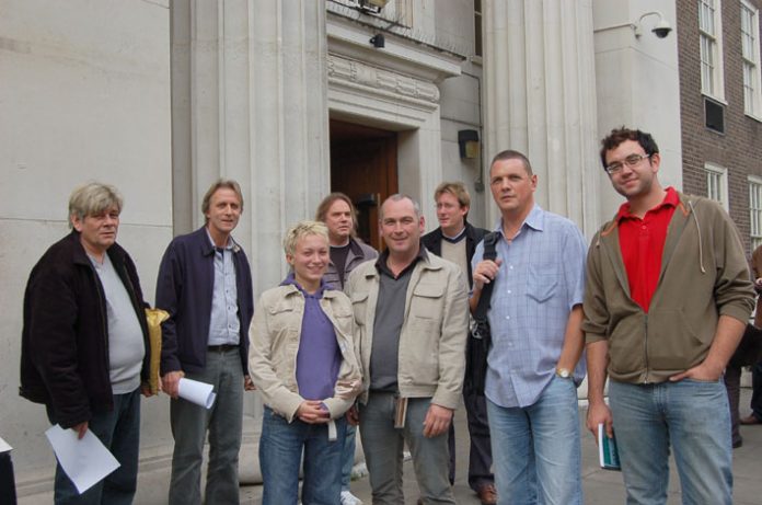 CWU representatives from Hertfordshire area outside yesterday’s meeting in Euston on Royal Mail pensions