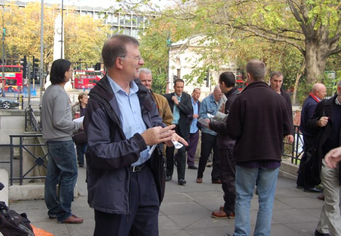 CWU representatives from all over the country arriving for Thursday’s briefing on Royal Mail pensions