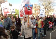 The last angry march through Enfield where 10,000 local people turned out to protest at the plan to close Chase Farm Hospital