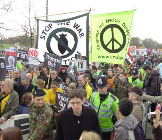 This year’s huge February 24th anti-war march setting off from Hyde Park