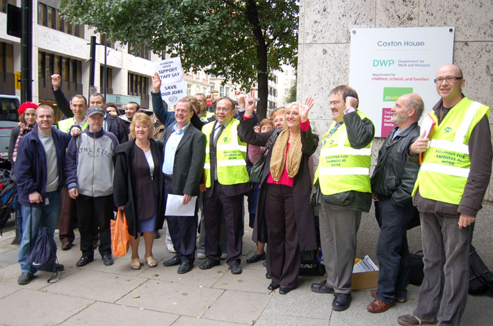 PCS members taking strike action on October 31st against compulsory outsourcing