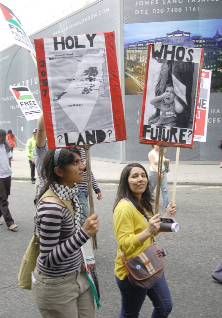 Girls in London on a march in support of a Palestinian state