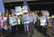 BMA members marching on the NHSTogether demonstration in London on November 3rd