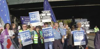 BMA members marching on the NHSTogether demonstration in London on November 3rd